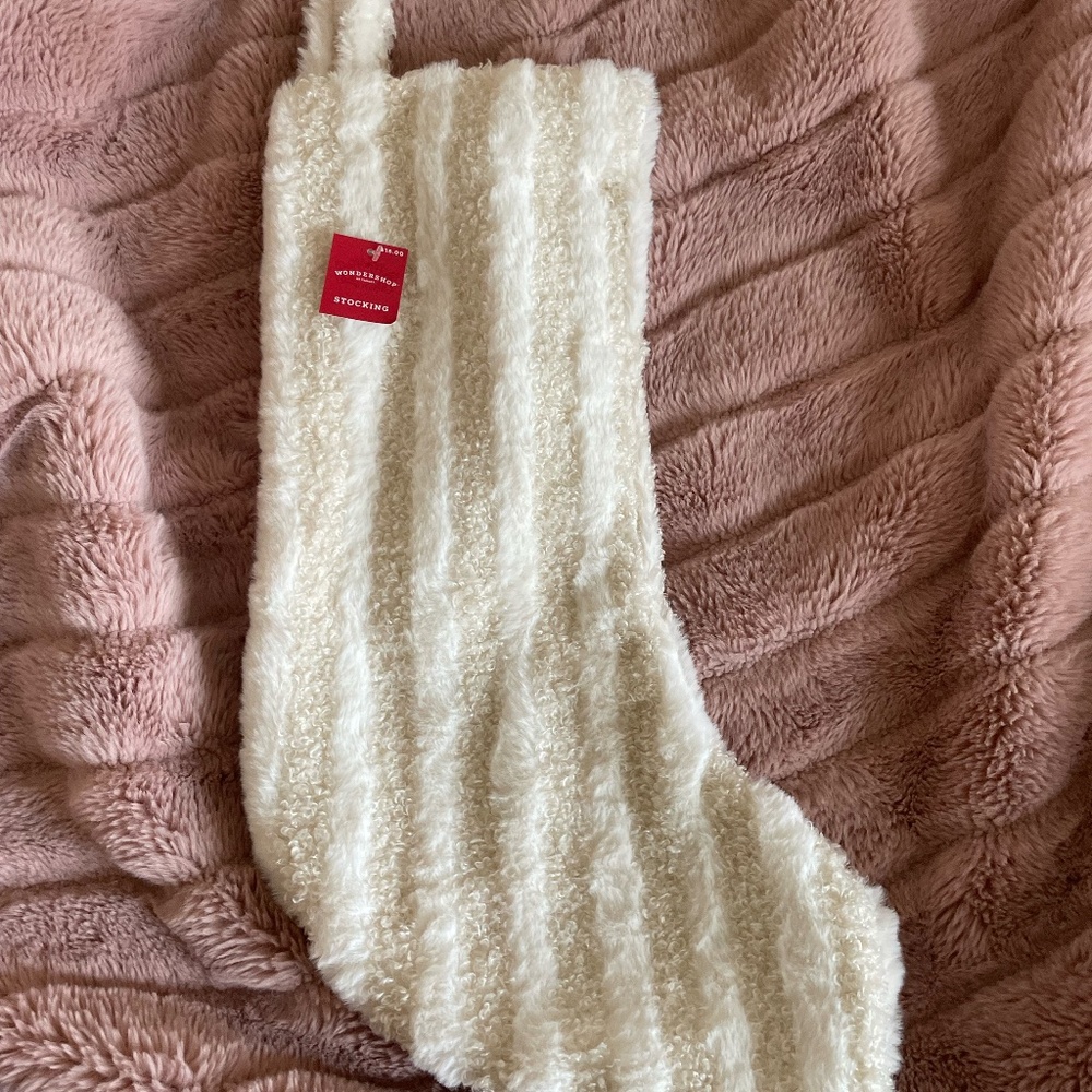 WONDERSHOP FAUX FUR CHRISTMAS STOCKING NWT